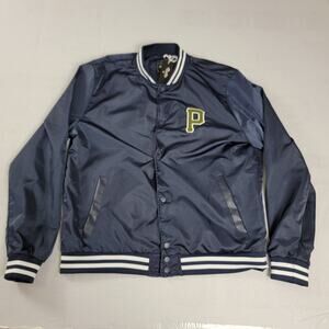 Primitive Clothing Dirty P Mens Navy Satin Varsity Jacket Sz L (662) NWT